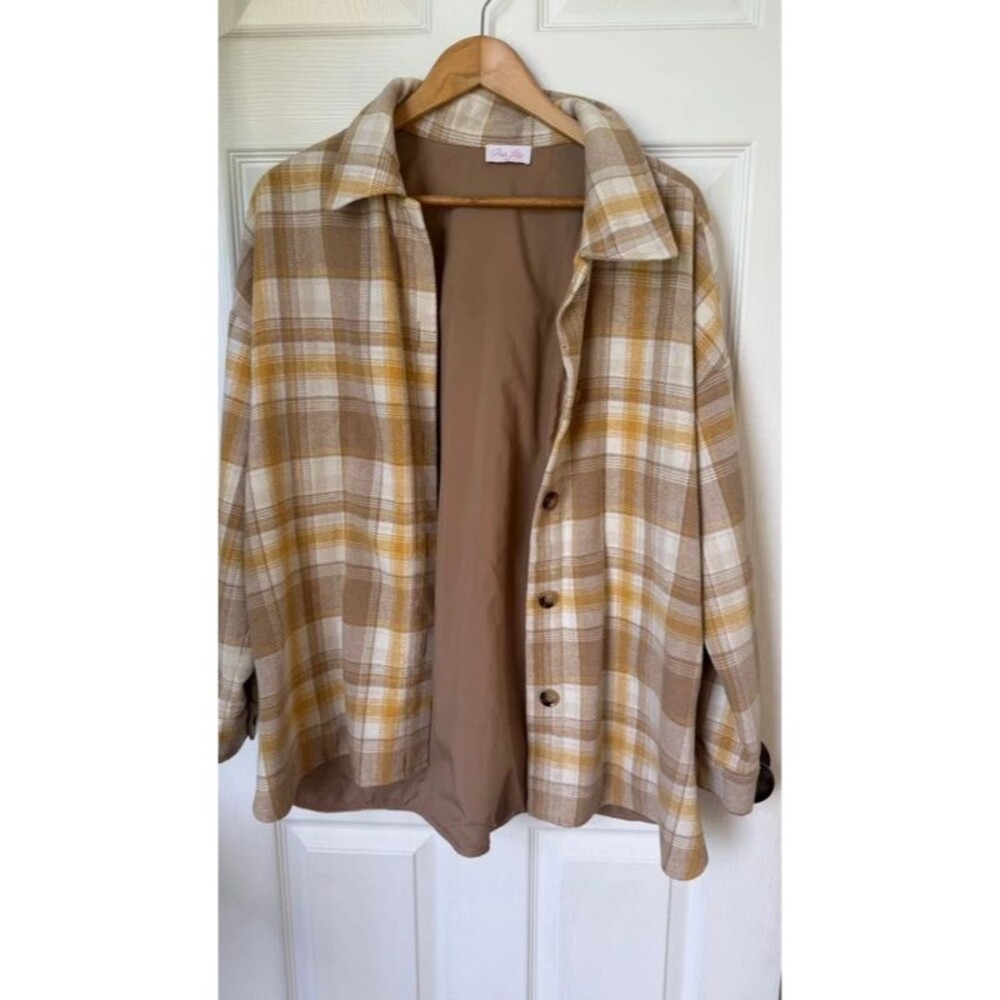 Yellow and cream plaid jacket